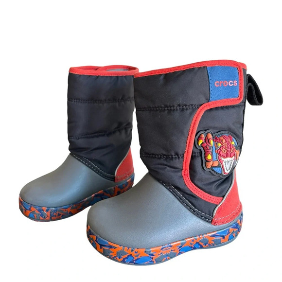 Crocs RoboSaur Rex Lodge Point Light Rain Boot Toddler Size 6 LIGHTS UP - Picture 12 of 16